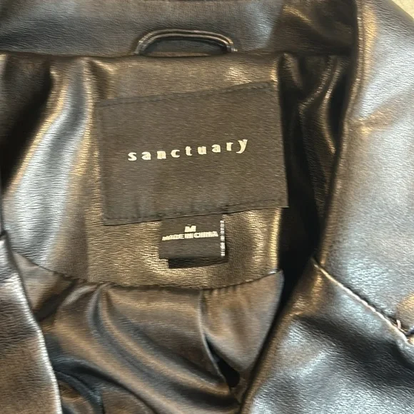 Ladies Sanctuary Vegan Leather Coat. - Picture 3 of 8